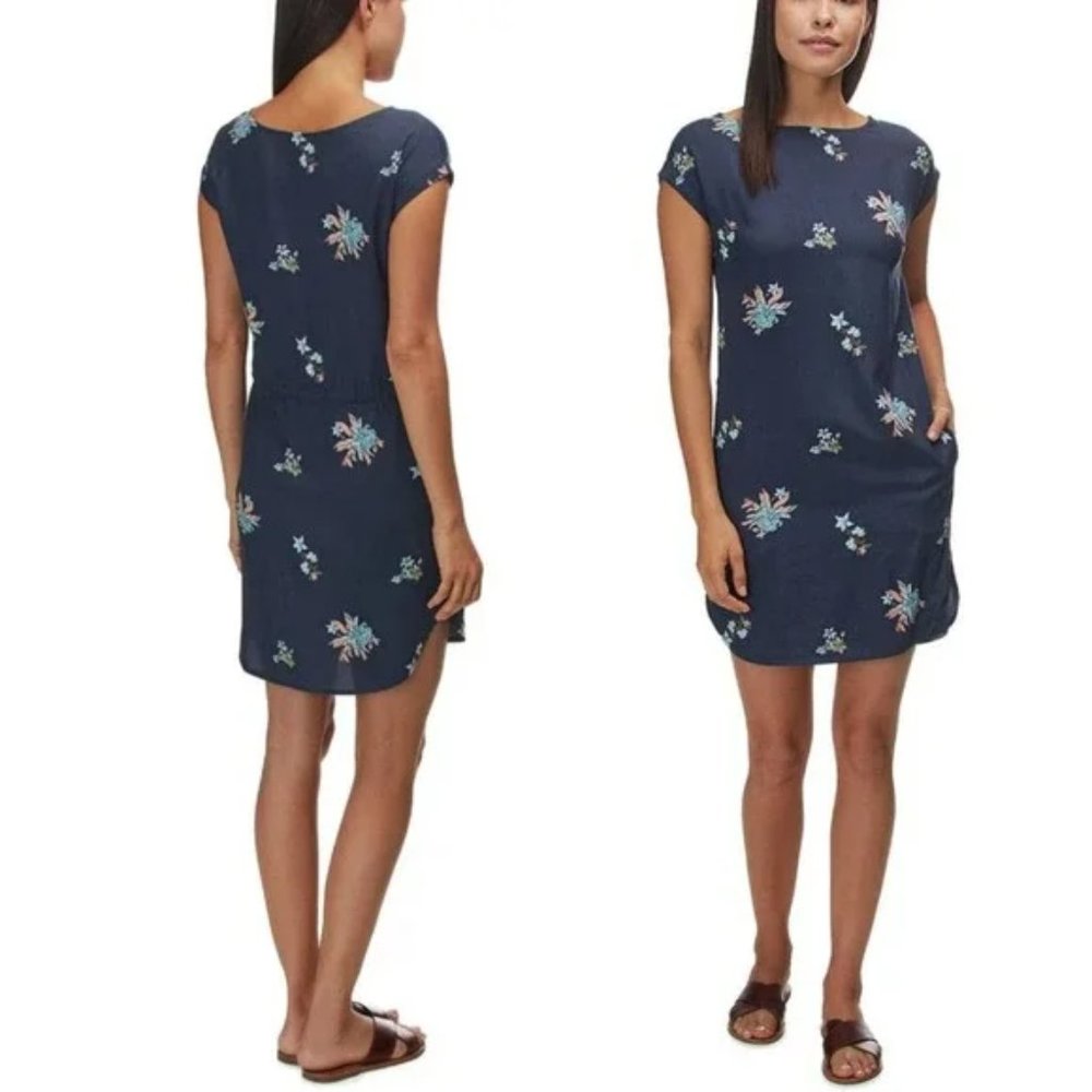 Patagonia Navy Blue Floral June Lake Dress